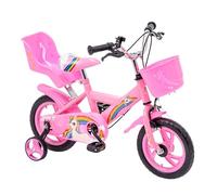 Baroni Toys Vélo pour Fille avec Licorne Rose, Porte-Poupée et Panier - Petit Modèle avec Roulettes Inclus (12)