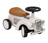 Baroni Toys Vintage Porteur Voiture pour Enfants de 12 à 36 Mois, véhicule à Pousser avec klaxon, Compartiment de Rangement, Volant et Roues Stables pour Apprendre à Marcher, 25x59x35 cm (Blanc)