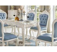 Baroque antique salle à manger de style ensemble de table en bois de marbre classique 6x chaises chaise Nouveau