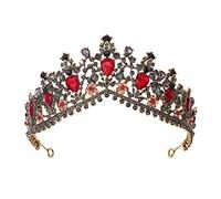 Baroque Bridal Headress and Crown Queen Crystal Wedding Hair Accessories Round Crown Prom Party Party Bridal Hair Accessoires (Golden Sapphire Blue Crown)