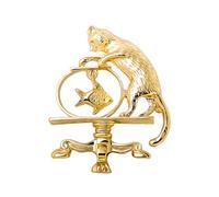 Baroque Cat Watching Fish Tank Brooches Metal Alloy Brooch Pins Female Casual Lapel Pin Gold Color Badge Fashion Jewelry Lapel Pin for Men