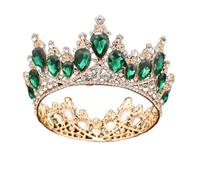 Baroque Crystal Crown Bridal Queen Tiara Diadem Prom Party Party Hair Jewelry Tiaras and Crowns Band Band Head Ornements (Gold Red Crown)