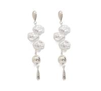 Baroque fausse perle boucles d'oreilles, irrégulier d'eau douce-Style perle pendantes boucles d'oreilles pour les femmes, élégant bijoux Vertical pour travail quotidien fête Date, idée cadeau parfait