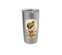 Baroque Kiwi Bird Chérubin Gravure Gobelet isotherme en acier inoxydable double paroi