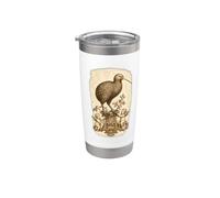 Baroque Kiwi Bird Chérubin Gravure Gobelet isotherme en acier inoxydable double paroi