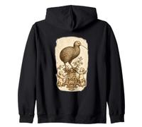 Baroque Kiwi Bird Chérubin Gravure Sweat à Capuche