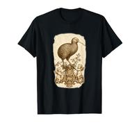 Baroque Kiwi Bird Chérubin Gravure T-Shirt Graphique avec Valeur