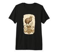 Baroque Kiwi Bird Chérubin Gravure T-Shirt Haut de Gamme