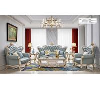 Baroque rococo salon ensemble canapé 3 2 1 siège table d'appoint 6pcs.