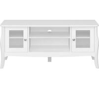 Baroque table TV 2 portes 1 tablette blanc.