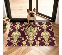 Baroque Tapis 60x90cm, Burgundy Gold Tapis for Bedroom