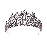 Baroque Vintage Black Crystal Rinaistone Couronnes Bride Queen Princess Wedding Hair Accessoires Elegant Tiara Diadem Women Jewelry Suit (Couleur: 22)