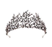 Baroque Vintage Black Crystal Rinaste Couronnes Bride Queen Princess Wedding Hair Accessoires Elegant Tiara Diadem Women Jewelry Suit (Couleur: 21)