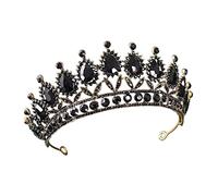 Baroque Vintage Black Crystal Rinaste Couronnes Bride Queen Princess Wedding Hair Accessoires Elegant Tiara Diadem Women Jewelry Suit (Couleur: 27)