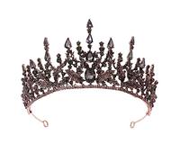 Baroque Vintage Black Crystal Rinaste Couronnes Bride Queen Princess Wedding Hair Accessoires Elegant Tiara Diadem Women Jewelry Suit (Couleur: 13)