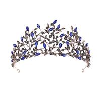 Baroque Vintage Black Crystal Rinestone Crowns Bride Queen Princess Wedding Hair Accessoires Elegant Tiara Diadem Women Jewelry Suit (Couleur: 16)