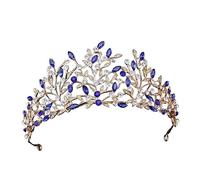 Baroque vintage noir or argent couleur couronne rouge vert bleu cristal ramine la princesse reine diadèmes accessoires de cheveux de mariage (couleur: blanc noir)