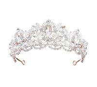 Baroque Zircon Bridal Tiara - Elegant Alloy Headband For Weddings & Events, One Size, Bois d'agar