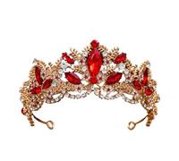 Baroque Zircon Bridal Tiara - Elegant Alloy Headband For Weddings & Events, One Size, Bois d'agar