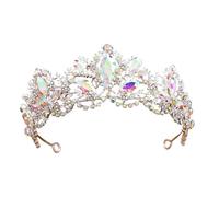 Baroque Zircon Bridal Tiara - Elegant Alloy Headband For Weddings & Events, One Size, Bois d'agar