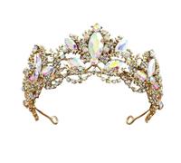 Baroque Zircon Bridal Tiara - Elegant Alloy Headband For Weddings & Events, One Size, Bois d'agar