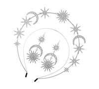 Baroques Hexagram Soleil Lune Pince à Cheveux Boucles d ' oreilles Ensemble de Bijoux Texture en Alliage Convient Looks de Mode Assortis Double Couche Étoile Lune Coiffe