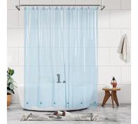 Barossa Design Doublure de Rideau de Douche en PEVA résistant, avec 6 aimants et œillets métalliques, 182,9 x 182,9 cm, Rideau de Douche imperméable pour Salle de Bain, Bleu Transparent