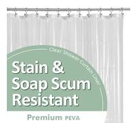 Barossa Design Doublure de Rideau de Douche en Plastique Transparent - Doublure de Rideau de Douche en PEVA de qualité supérieure avec œillets antirouille et 3 aimants, imperméable, Mignon, léger,