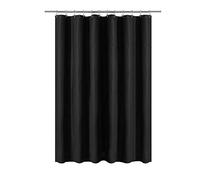 Barossa Design Doublure de Rideau de Douche Noire en Plastique PEVA de qualité supérieure pour Salle de Bain, Rideau de Bain léger de Taille Standard avec 3 aimants, œillets métalliques, Noir