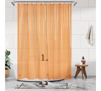 Barossa Design Long Rideau de Douche de 198 cm de Haut, 3 aimants et Doublure de Douche imperméable en PEVA léger pour Baignoire, sans PVC, œillets métalliques, Orange Clair, 183 x 198 cm