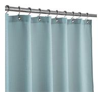 Barossa Design Rideau de Douche en Tissu gaufré 91,4 x 183 cm, 230 g/m², très résistant et imperméable, Motif piqué Bleu