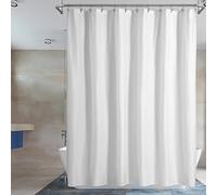 Barossa Design Rideau de Douche en Tissu imperméable en Microfibre - Tissu Doux et de qualité hôtelière, Lavable en Machine pour Baignoire, Blanc - 183 x 183 cm