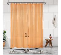 Barossa Design Rideau de Douche Jaune Transparent en PEVA de qualité supérieure avec 3 aimants et œillets métalliques, imperméable, léger, Taille Standard, pour Salle de Bain, Orange translucide