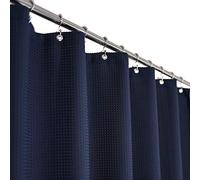 Barossa Design Rideau de Douche Long à Tissage gaufré, qualité hôtelière et Spa, Tissu Lourd de 230 g/m², Hydrofuge, Bleu Marine, 180,3 x 198 cm