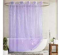 Barossa Design Rideau de Douche ou Doublure Lavande Transparente sans Crochet - Rideau de Douche Extra résistant en EVA Doux 10 g avec 3 aimants pour Salle de Bain, Taille Standard 180,3 x 188 cm