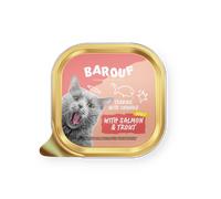 Barouf Terrine pour Chat Adulte Avec Morceaux Saumon/truite 100g