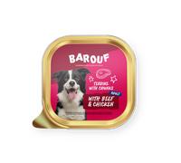 Barouf Terrine pour Chien Adulte Avec Morceaux Boeuf/poulet 150g