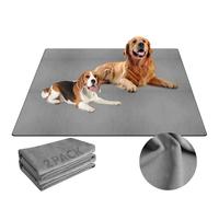 Barpor Lot de 2 Coussinets d'urination lavables pour Chien, 91 x 122 cm, Gris, épais, réutilisables, très absorbants, Anti-fuites, Anti-Mastication, antidérapants