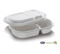 Barquette 2 Compartiments avec Couvercle Pulpe de Cellulose 690 ml x 200 SDG
