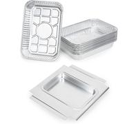 Barquette Aluminium, avec 15pcs Barquette Alimentaire Jetable, 27 × 30 × 3,2 cm, Plateau Jetable pour Barbecues à Gaz Weber Q200 Q300 Q220 Q240 Q2000 Q3000 Q320 Q3200 Série