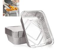 Barquette Aluminium Réutilisables, 20 Bacs D'égouttement en aluminium, Accessoires pour barbecue à gaz, barbecue au charbon et barbecue électrique, Barquette Alimentaire, pour Cuisiner, Griller, Cuire