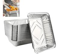 Barquette Aluminium Réutilisables, 50 Bacs D'égouttement en aluminium, Accessoires pour barbecue à gaz, barbecue au charbon et barbecue électrique, Barquette Alimentaire, pour Cuisiner, Griller, Cuire