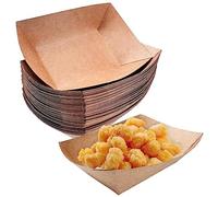 Barquette Carton,Dafencar Bols Pour Amuse-Gueules,50pcs Barquette Frite, Matériau de Revêtement Organique de Qualité Alimentaire, pour Frites, Collations, Macarons, Currywurst, Salade