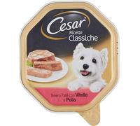 Barquette Cesar Classique au veau tendre & à la volaille 150g