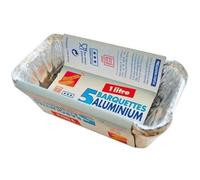 Barquette en aluminium avec couvercle x5 - 1 L