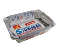 Barquette en aluminium avec couvercle x5 - 2 L