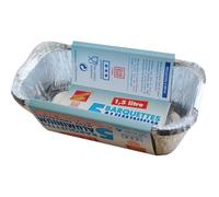Barquette en aluminium - ELBE - Modèle avec couvercle - 1.5 L - Lot de 5 - Dimensions 250x134x82 cm