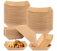Barquette Frite 125 Pièces Barquettes en Carton Kraft Bols à Frites Barquette Alimentaire Jetable Pour Chips, Saucisses, Salades, Sandwichs