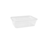 Barquette Injectée avec Couvercle - 500ml / 650ml / 750ml / 1000ml - Couleur Noir ou Translucide - Hermétique, Étanche, Idéale Livraison, Emporter, Traiteur, Restauration (50, TRANSPARENT, 750ML)