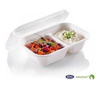 Barquette Pulpe de Cellulose Biodégradable 2 Compartiments 1 L SDG x 250